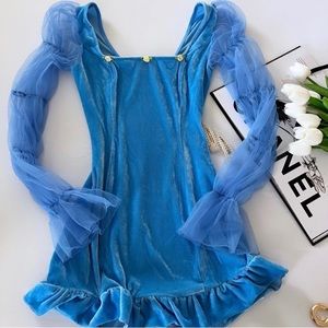 Dolls Kill Sugar Thrillz Blue Long Sleeve Dress